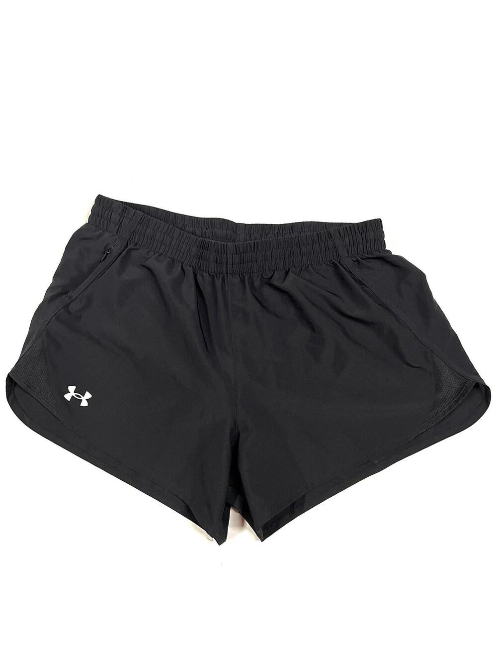 Under Armour Fly By Running Shorts Black Womens Size Medium Loose Activewear